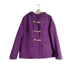 Old Navy Womens Purple Hooded Toggle Coat XL 69% Polyester